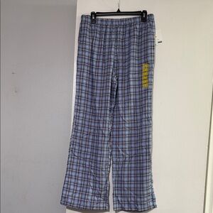 Plaid Pajama Pants - Blue and Gray
